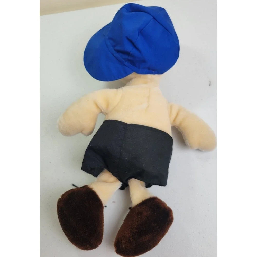 Vtg Peanuts Charlie Brown Plush Collectible Soft Toy Blue Hat Tan 14 Inch